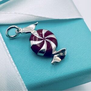 RARE Tiffany & Co. Red Enamel Bon Bon Candy Charm Pendant with Packaging